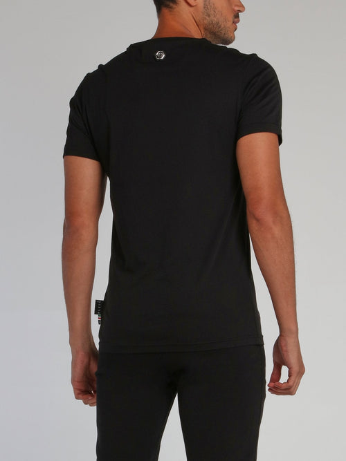 Rock PP Black Embellished Logo T-Shirt