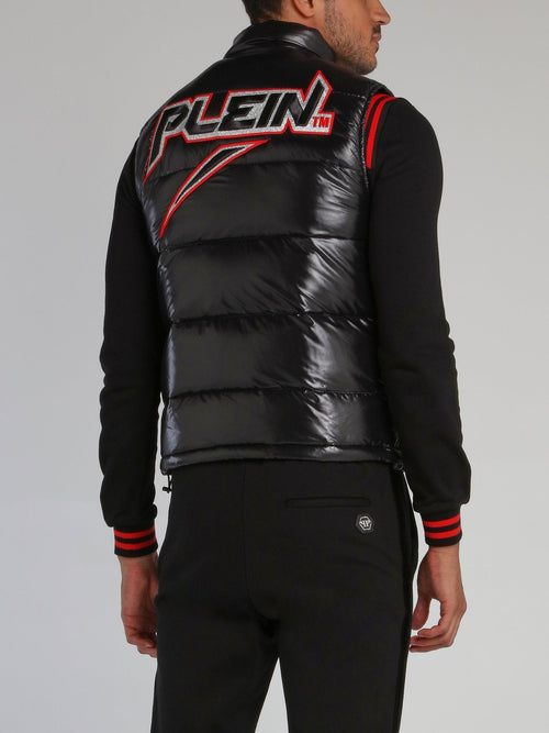 Black Space Plein Puffer Vest