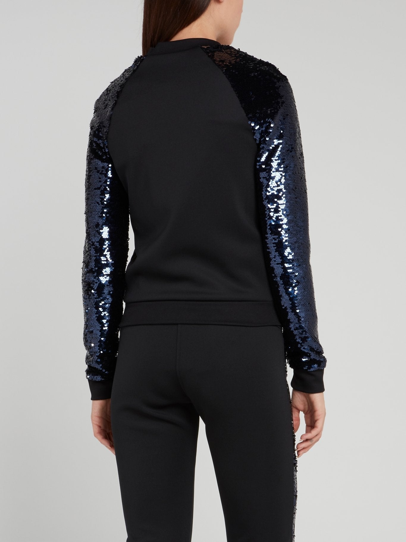 Black Sequin Sleeve Jacket