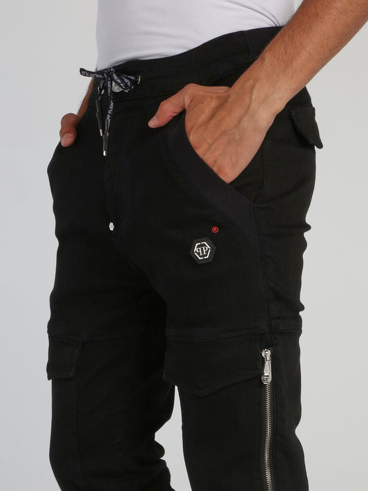 Black Cargo Jogging Trousers