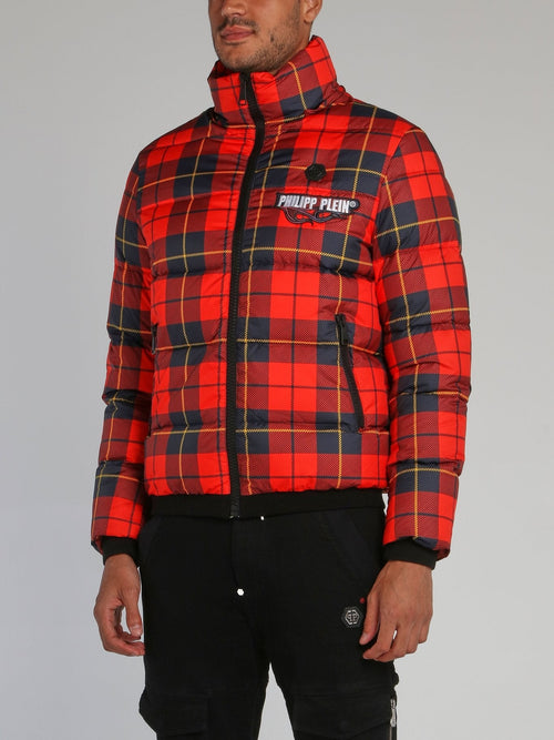 Red Check Puffer Jacket