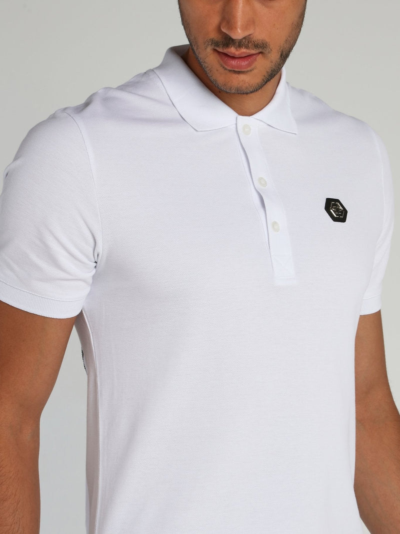 White Stars and Skull Polo Shirt