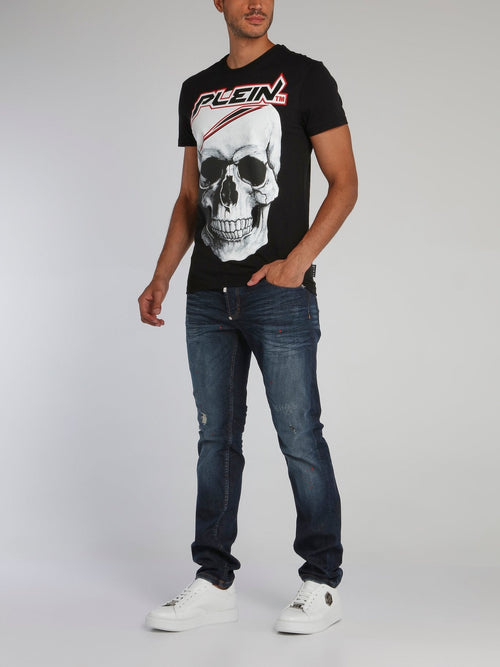 Black Space Plein Skull T-Shirt