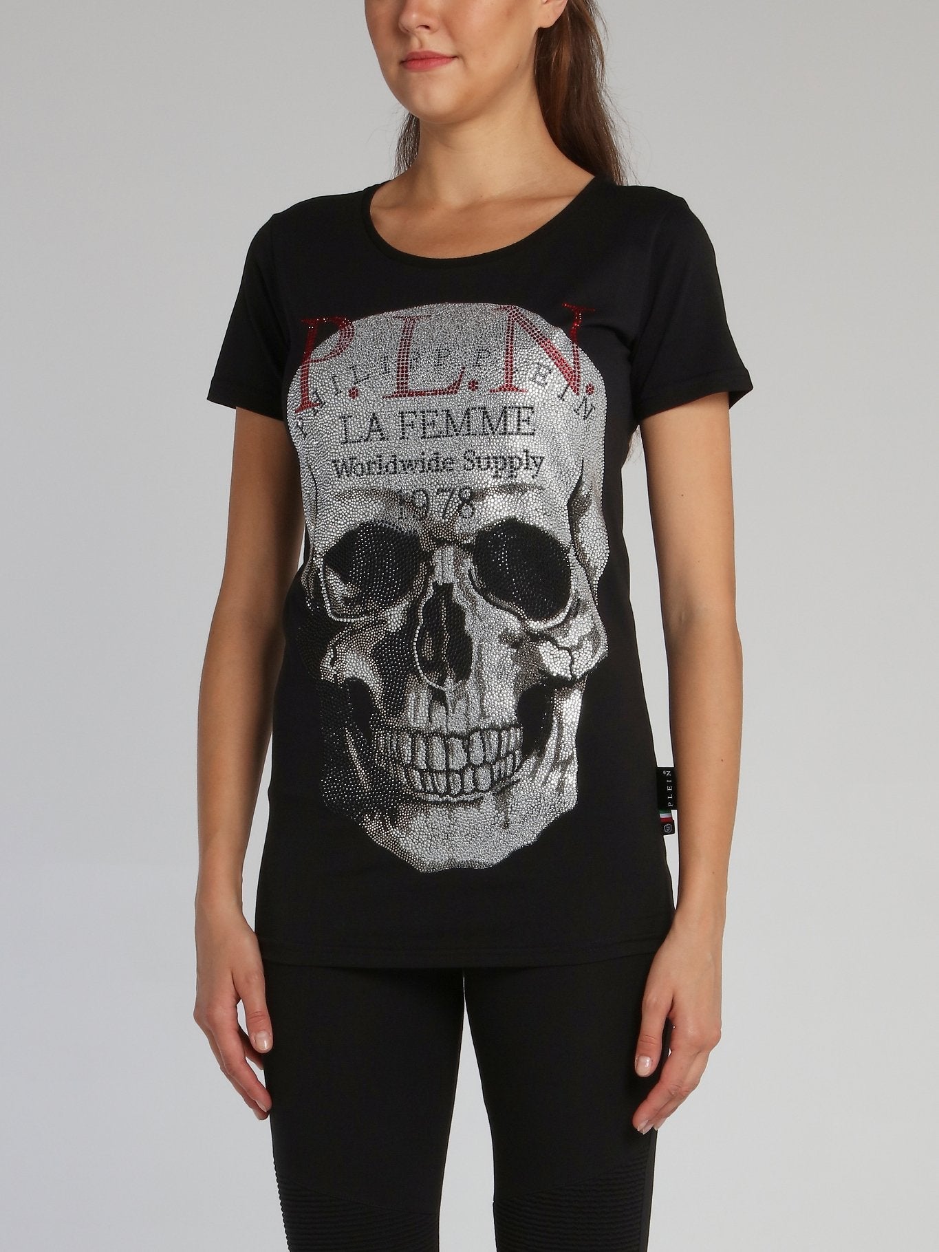 Black Crystal Skull Crewneck T-Shirt