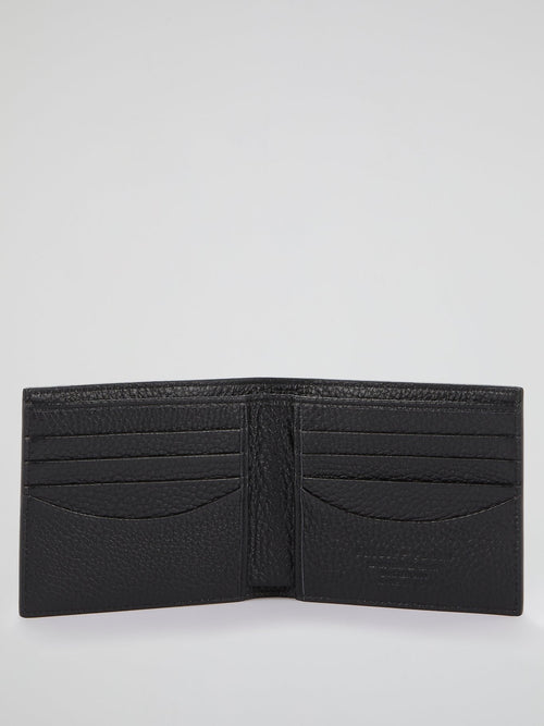 Black Monogram Appliquéd French Wallet