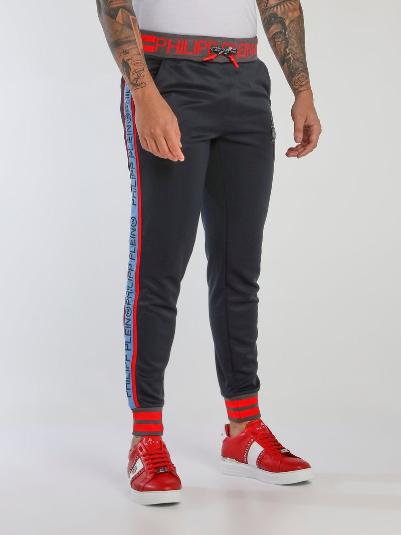 Navy Stripe Trim Jogging Trousers