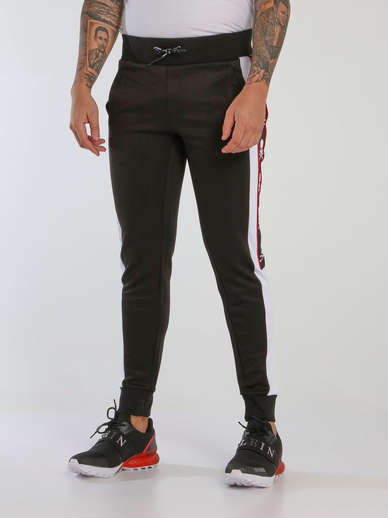 Black Skull Side Stripe Jogging Trousers