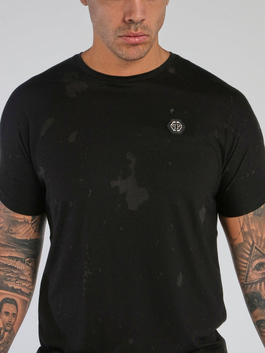 Black Rear Studded Skull T-Shirt