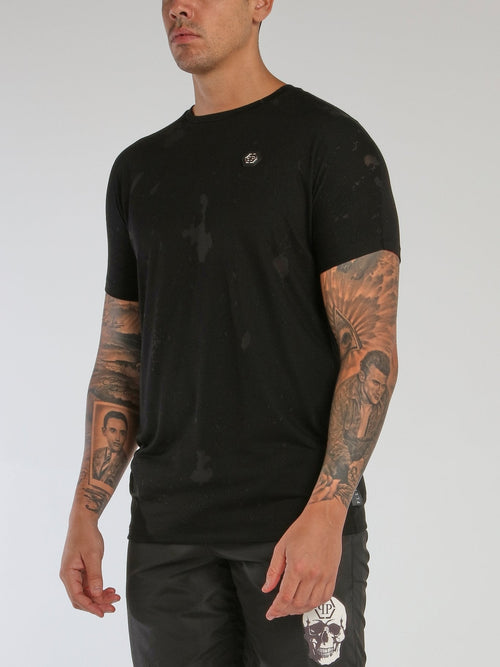 Black Rear Studded Skull T-Shirt