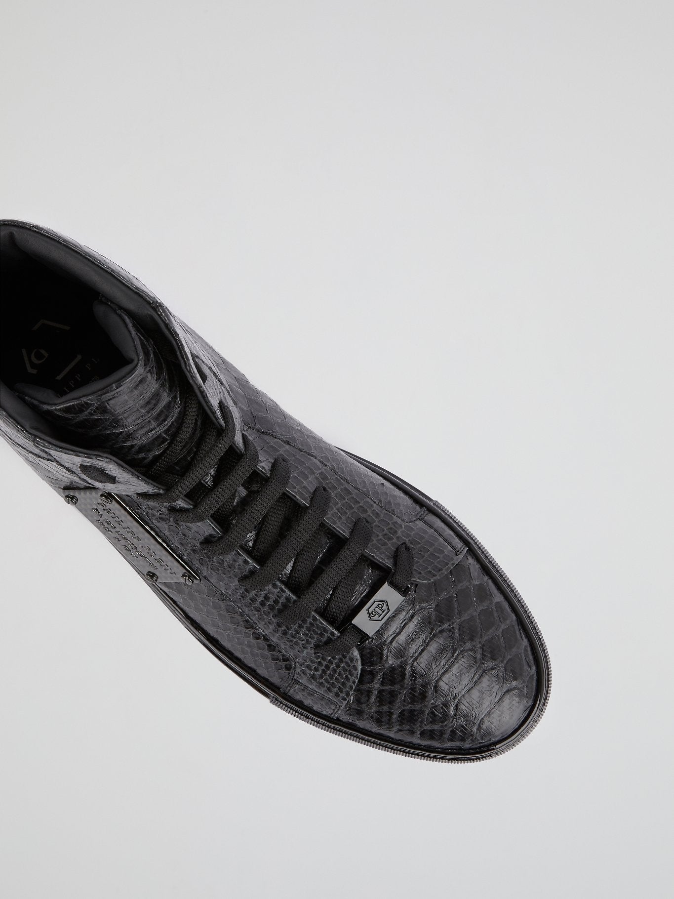 Black High Top Reptile Sneakers