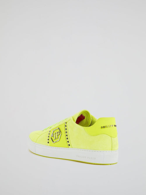 Chartreuse Low Top Suede Trainers