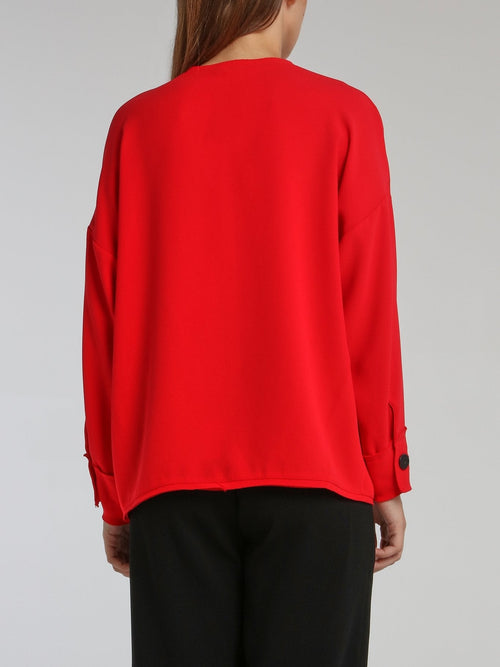 Lido Red Long Sleeve Top