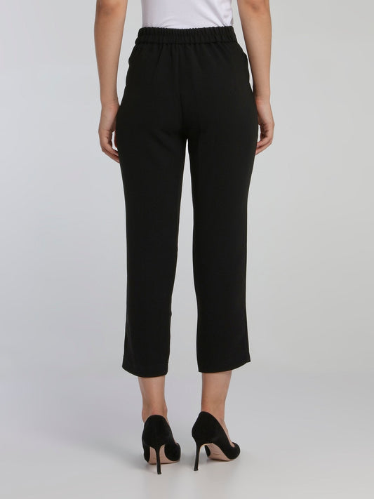 Steeve Black Crepe Capri Pants