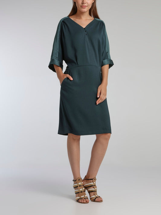 Vampas Teal Three-Quarter Sleeve Dress