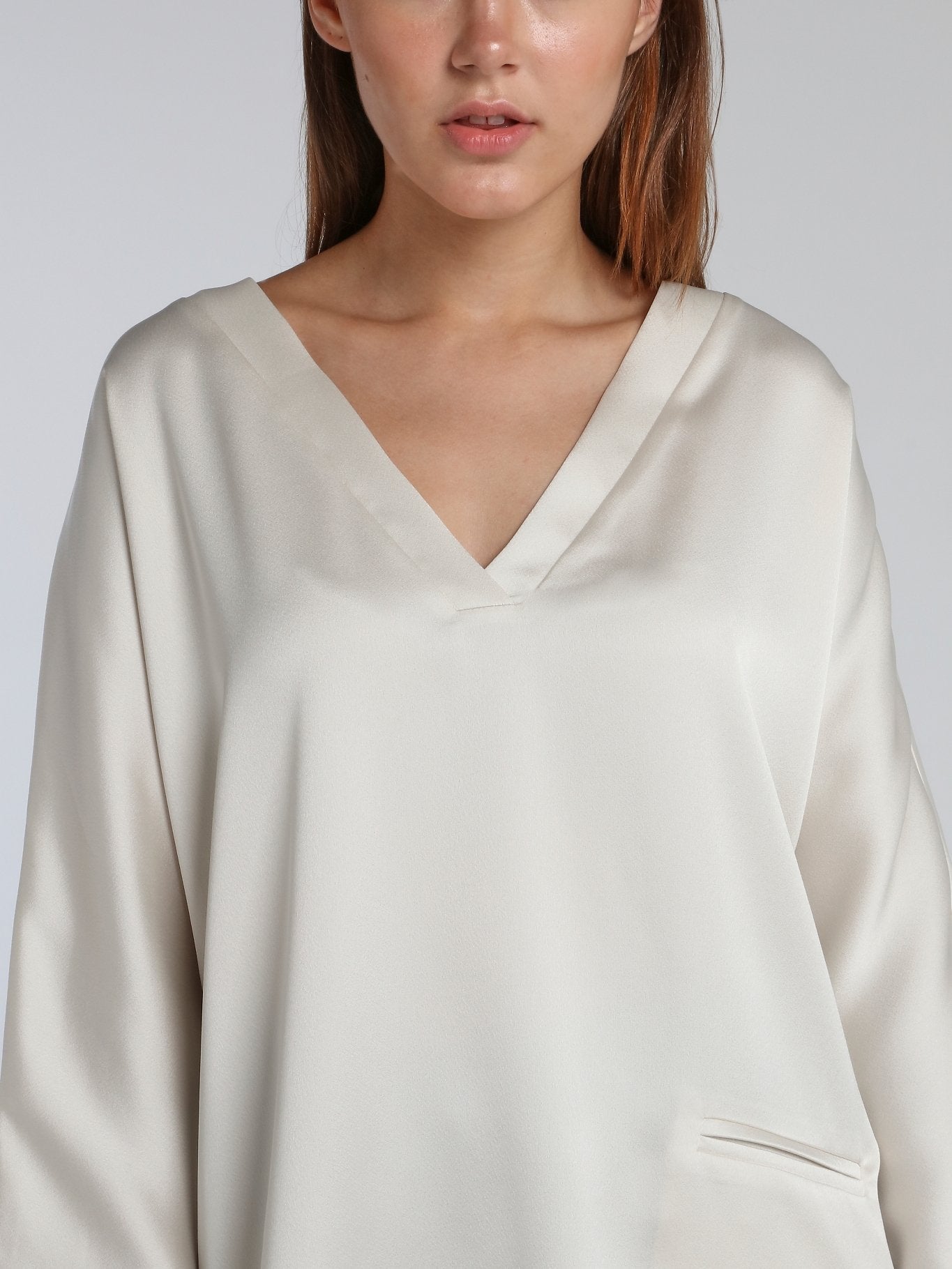 Vanille White Satin Crepe Top