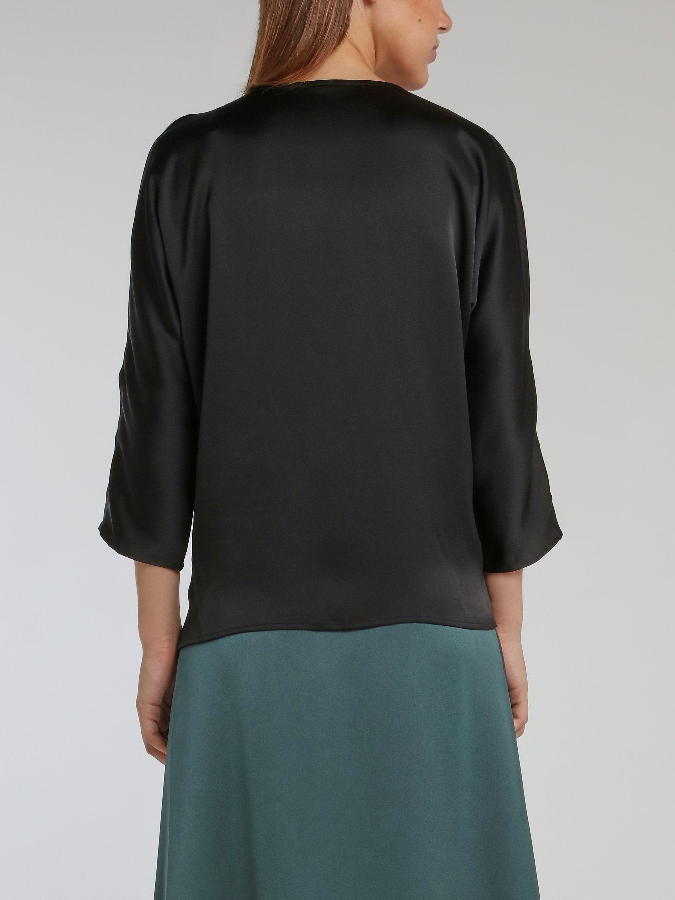 Vanille Black Satin Crepe Top