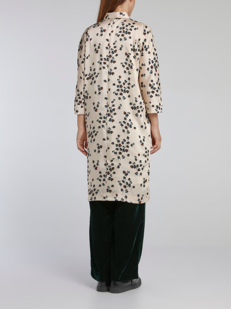 Vora White Printed Shirt Dress