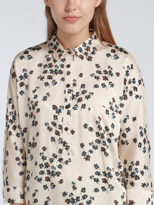 Vora White Printed Shirt Dress