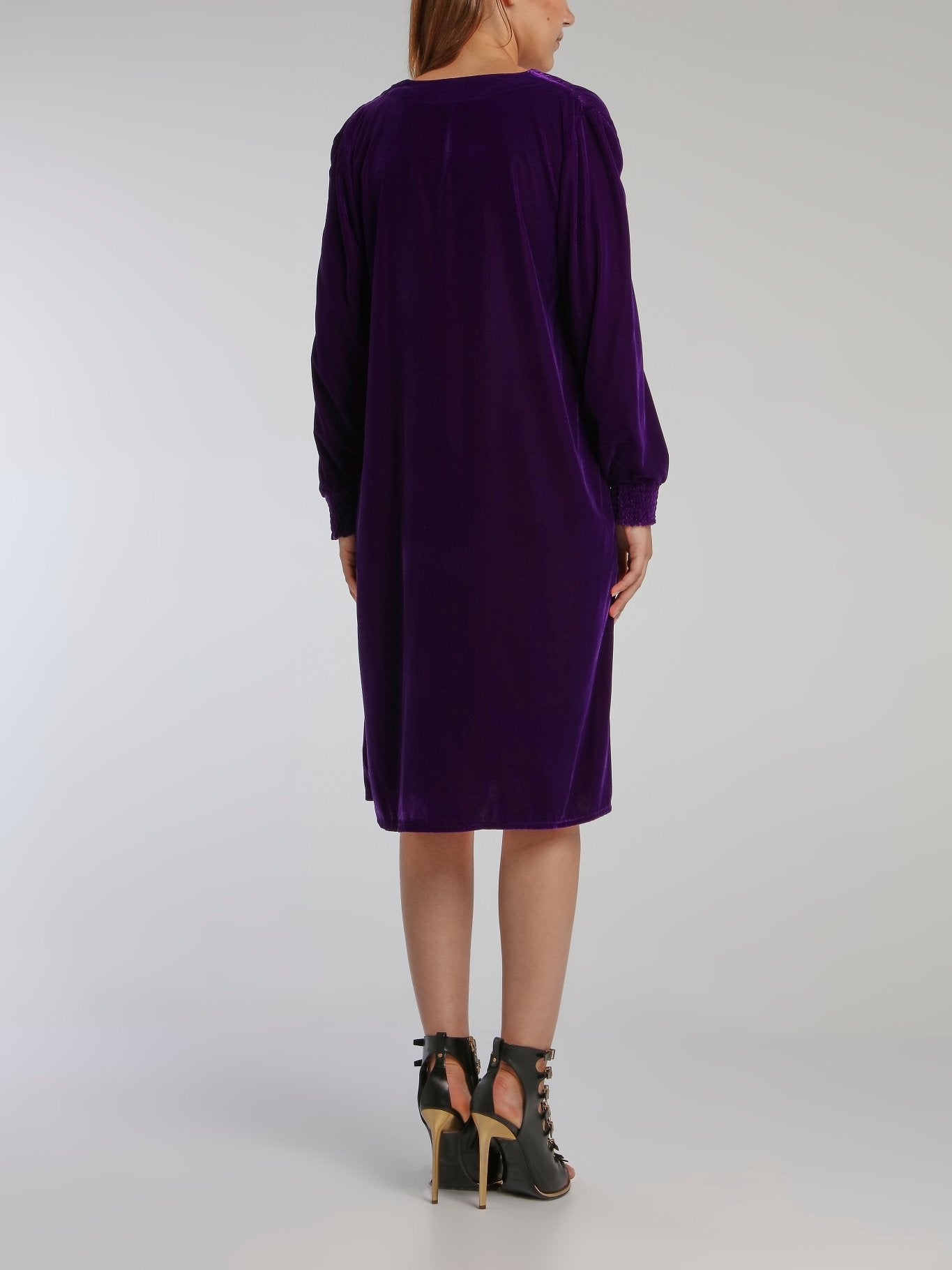 Warrior Purple V-Neck Straight Dress