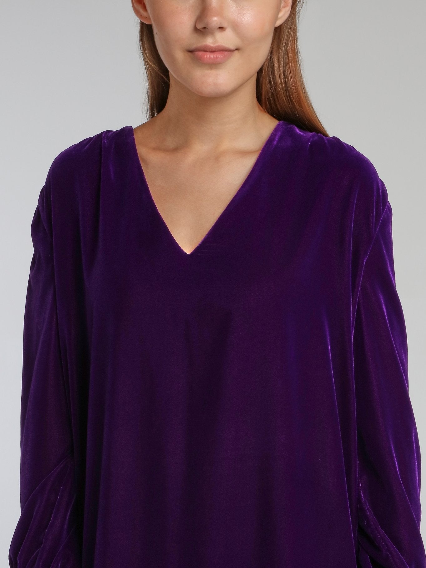 Warrior Purple V-Neck Straight Dress