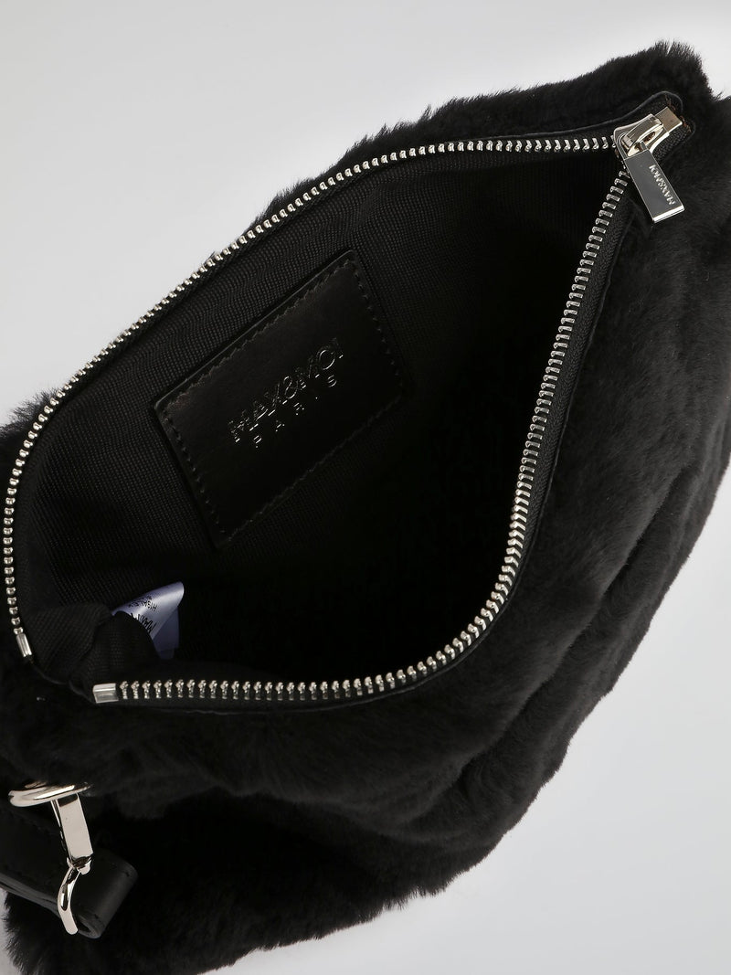 Black Wool Skin Pouch