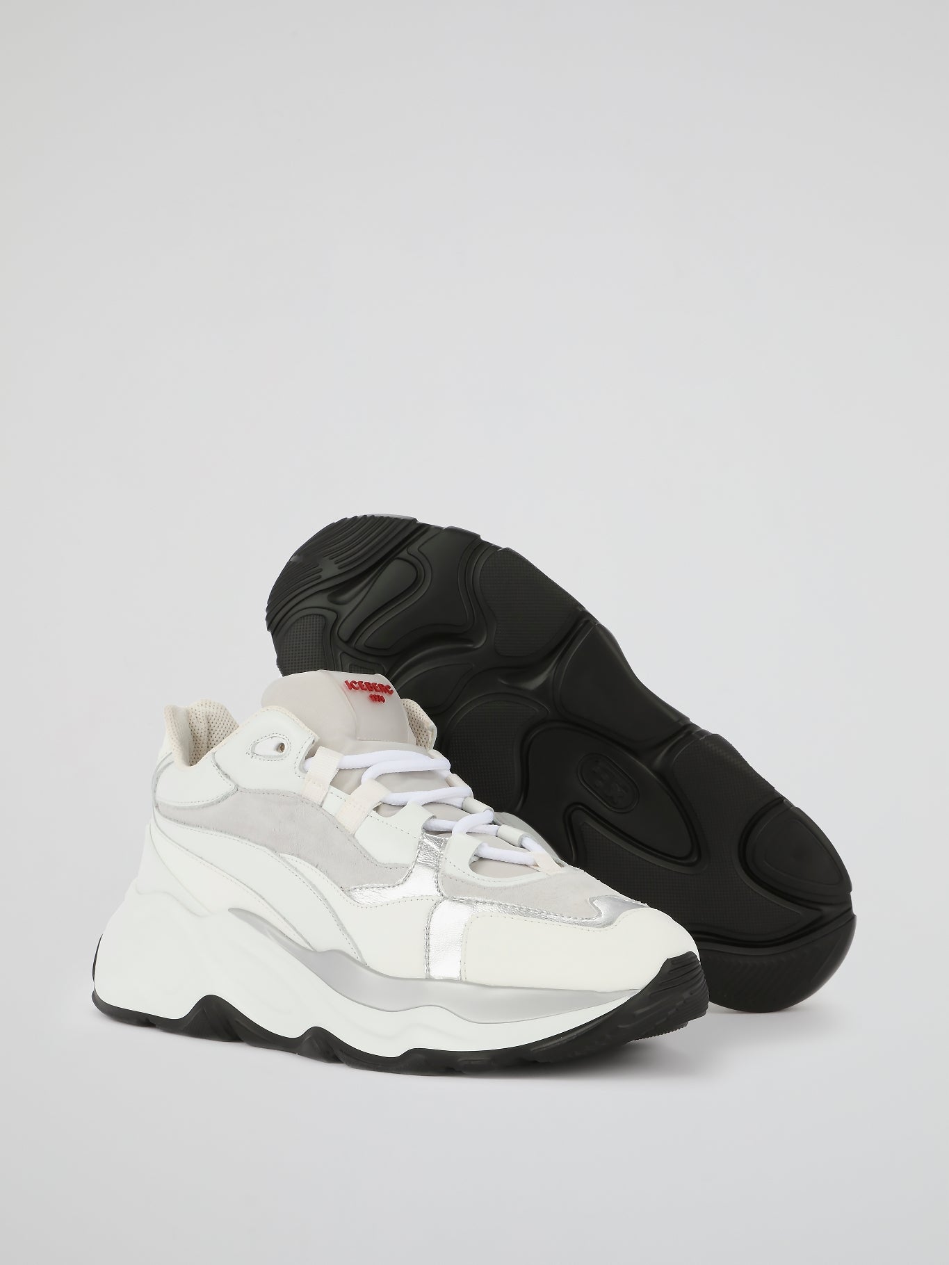 White Suede Panel Active Sneakers