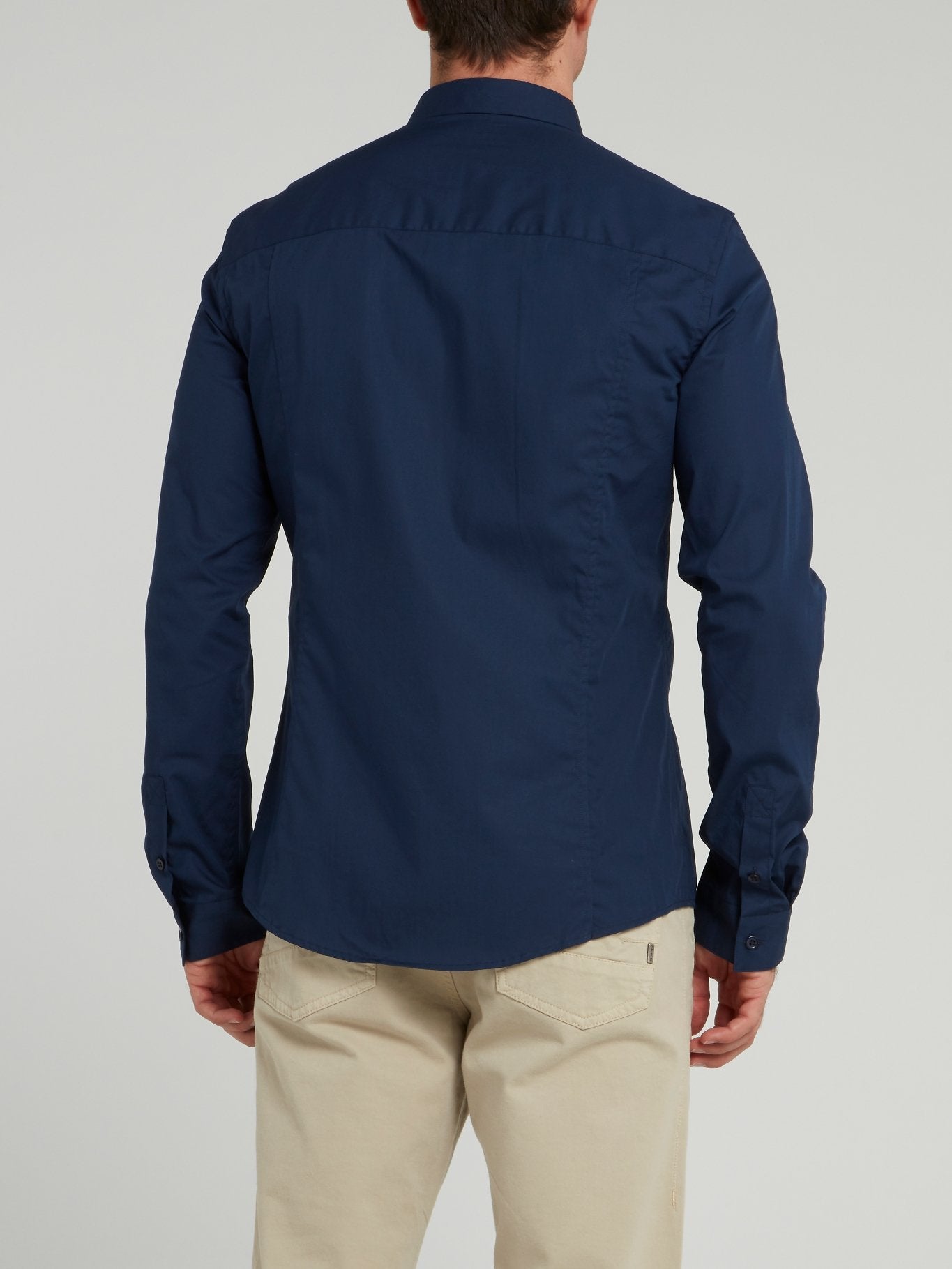 Navy Vertical Logo Shirt