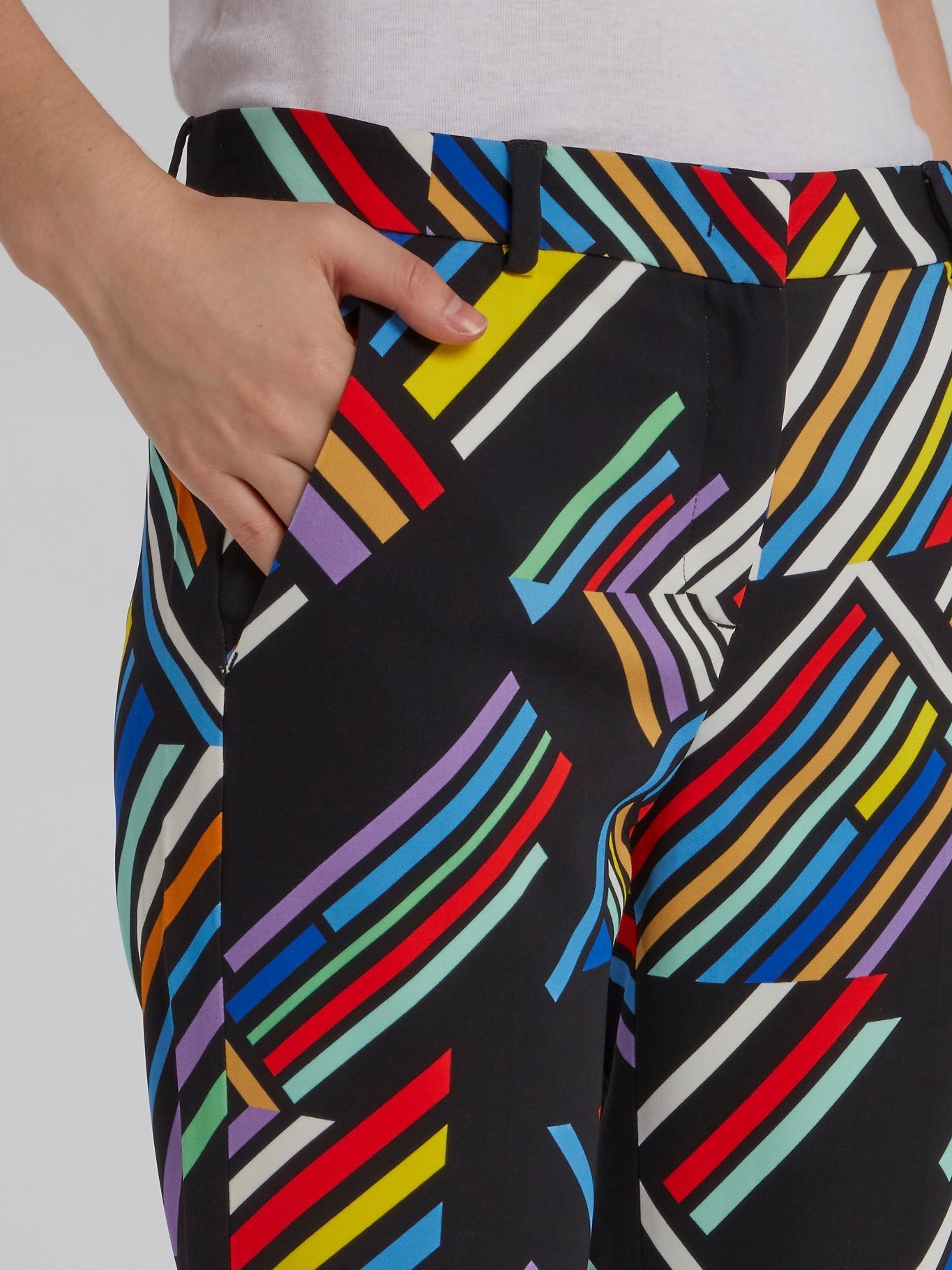 Colour Block Print Trousers