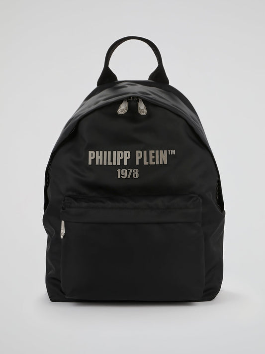 PP1978 Black Logo Strap Backpack