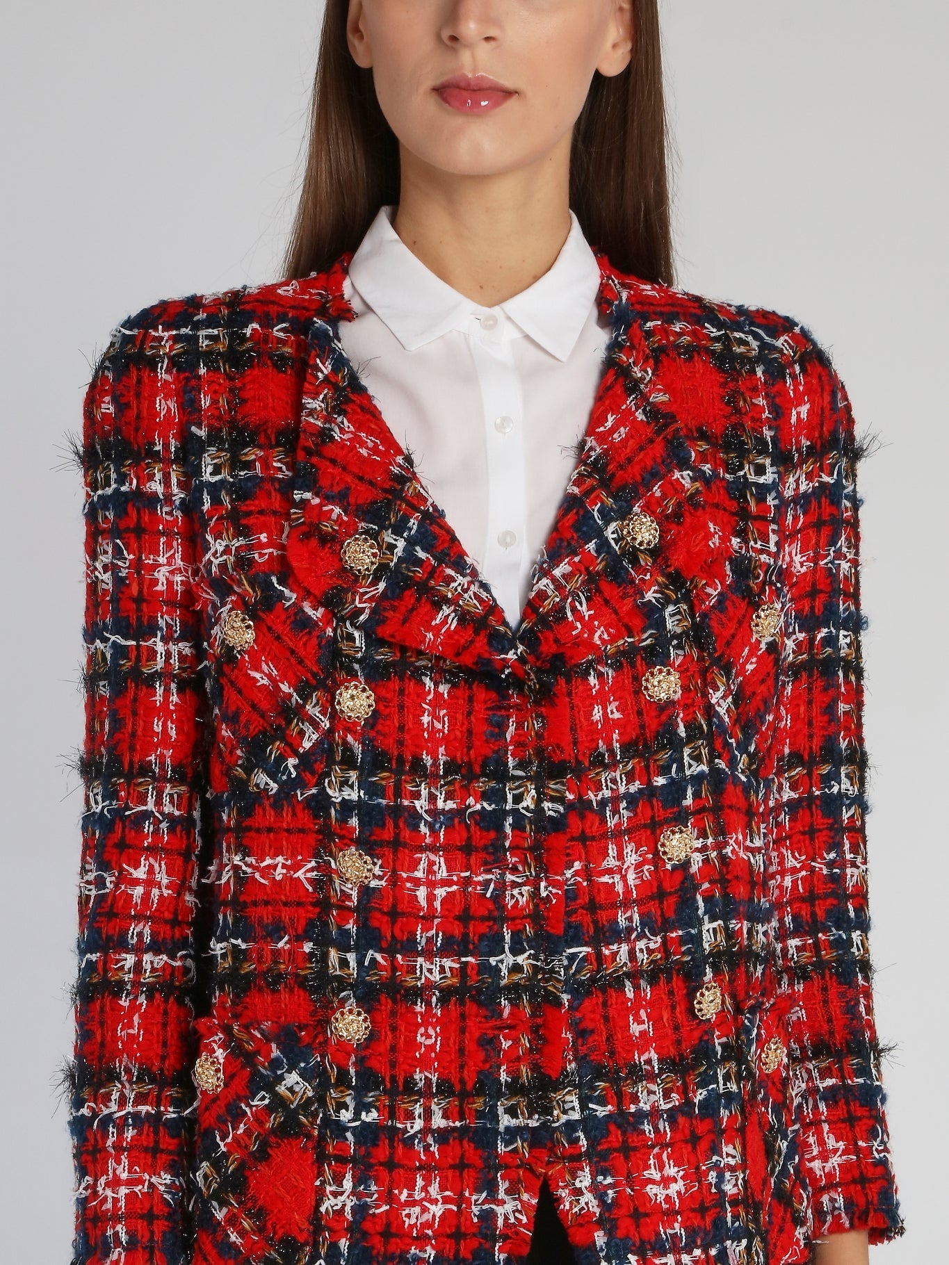 Red Check Tweed Blazer – Maison-B-More GCC