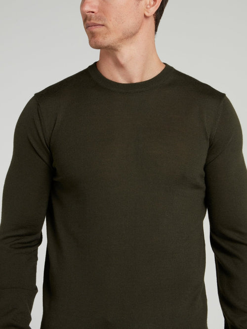 Olive Rear Logo Sweater