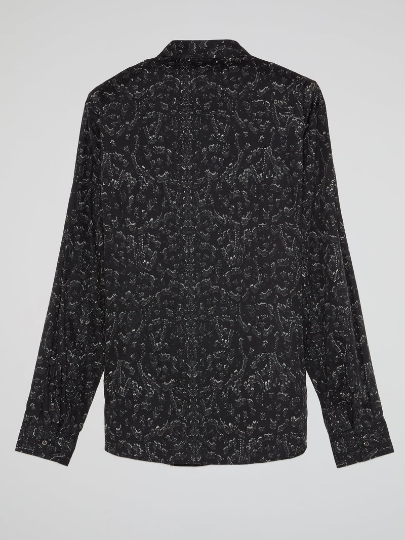 Black Safety Pin Print Shirt