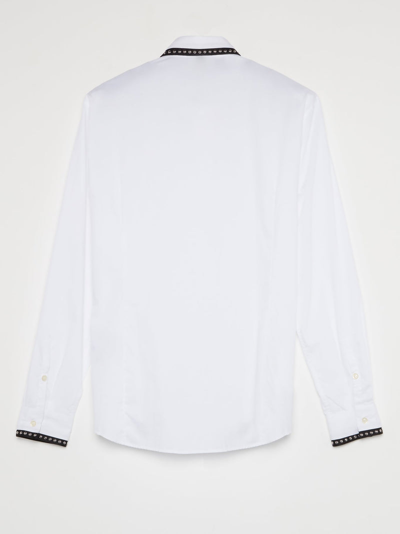 White Studded Trim Shirt