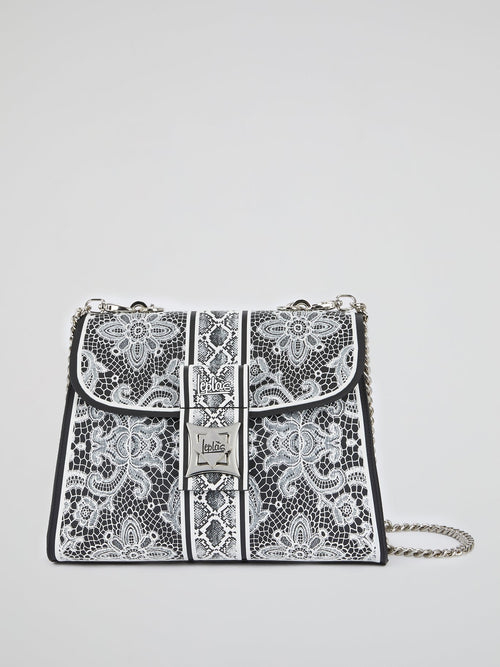 White Adamantia Lace Shoulder Bag