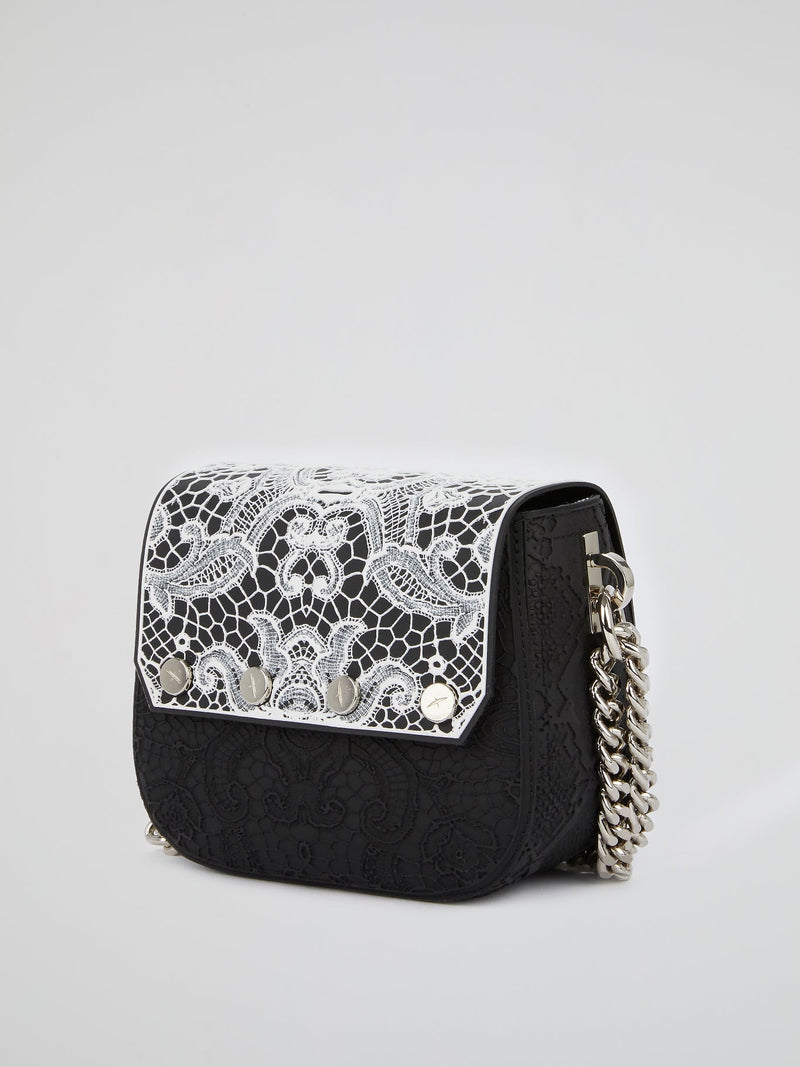 White Mini Dafne Lace Shoulder Bag