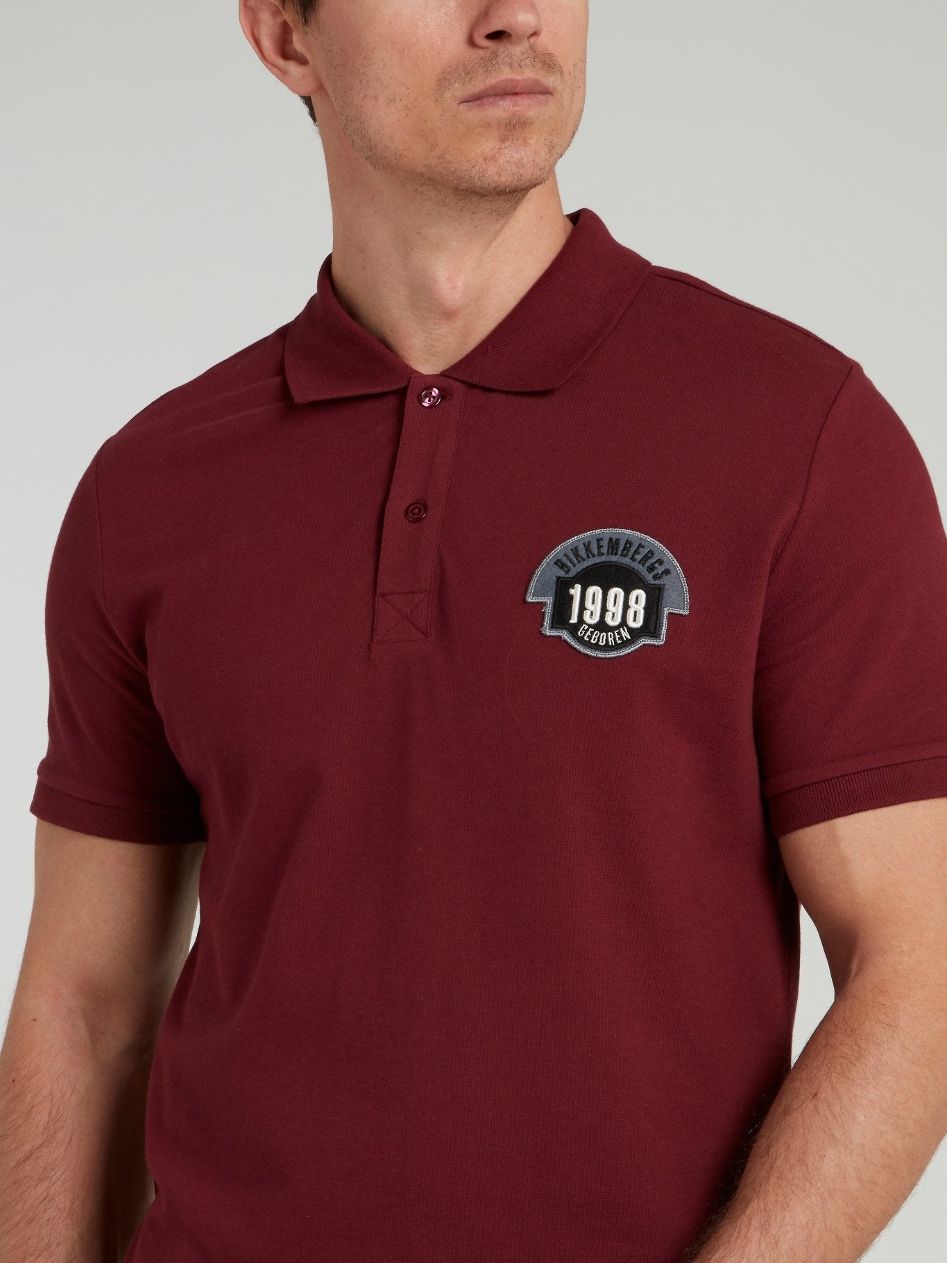 Burgundy Logo Knitted Polo Shirt