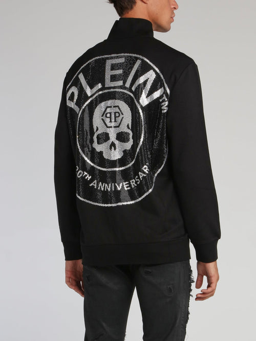 Black Rear Skull Logo Jogging Jacket