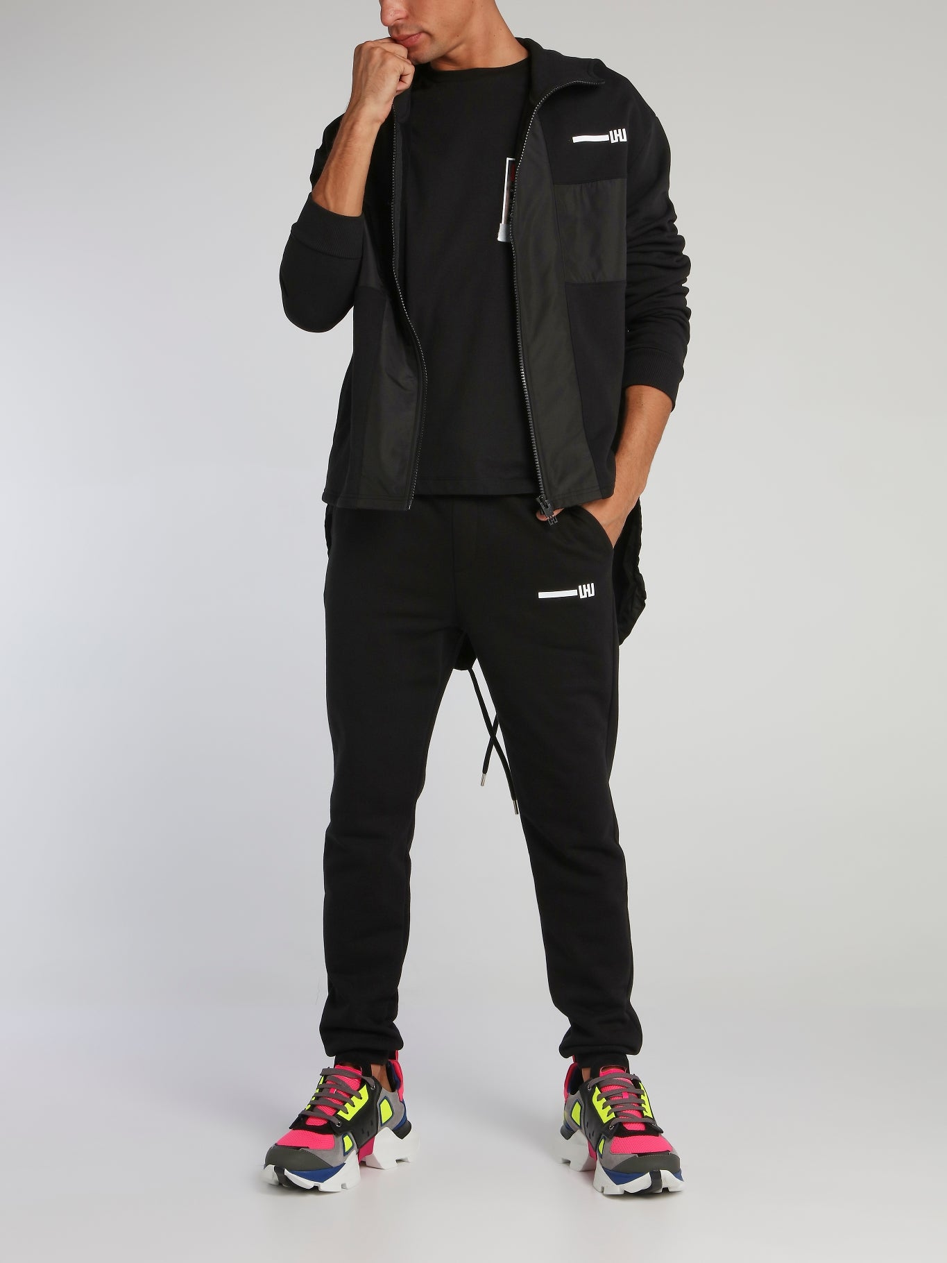 Black Zip Up Tail Hoodie