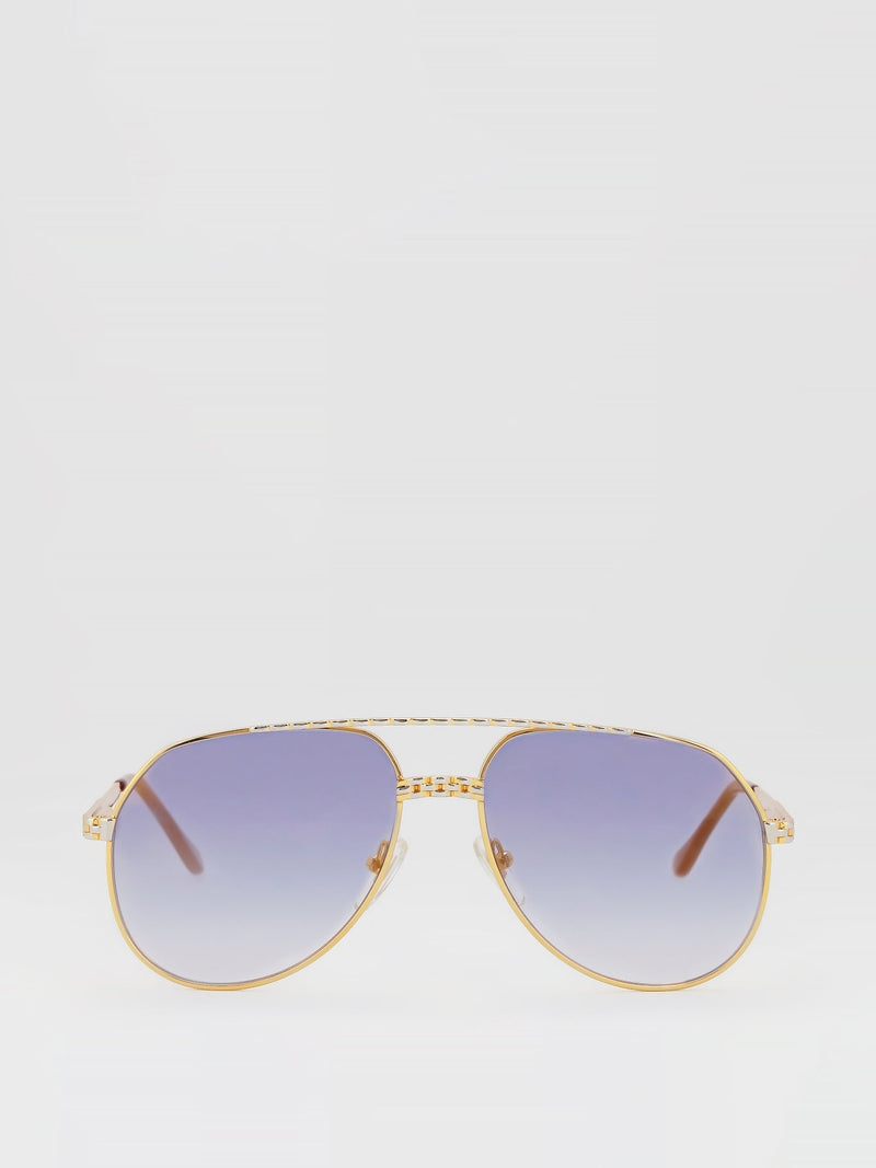 Purple Gradient Two Tone Aviator Sunglasses