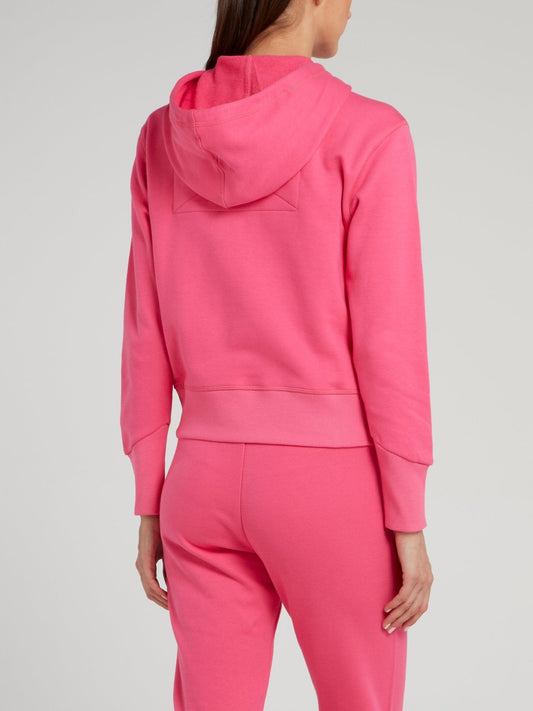 Pink Zip Up Drawstring Jacket