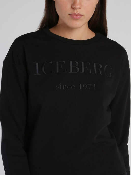 Black Classic Embroidered Logo Sweatshirt