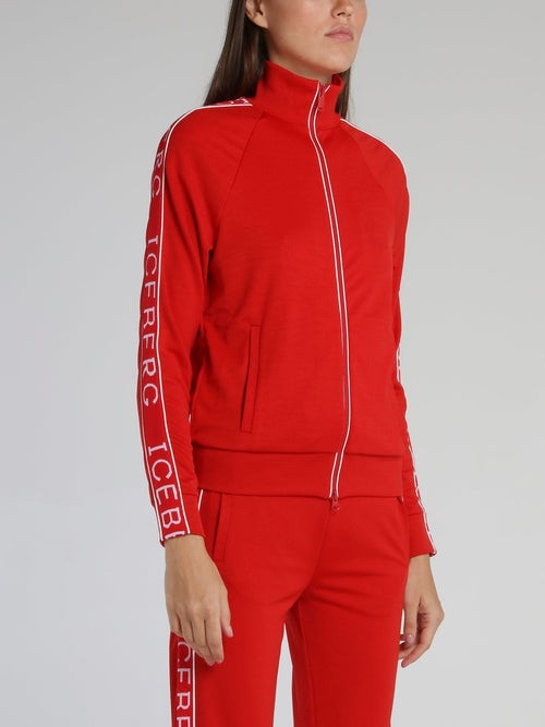 Red Logo Tape Turtleneck Sweatshirt