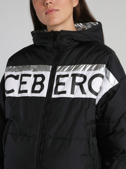 Black Contrast Logo Down Jacket