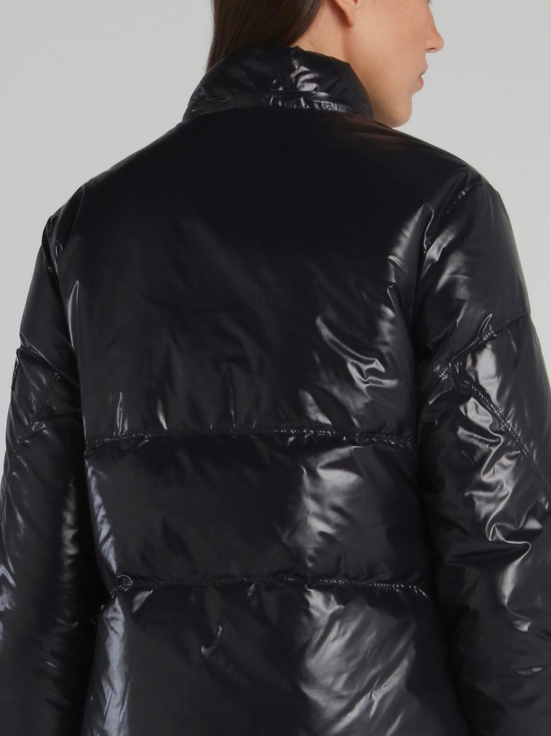 Black Hooded Down Jacket