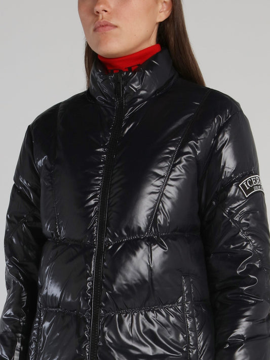 Black Fur Hood Puffer Coat