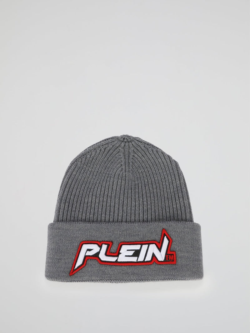 Space Plein Grey Ribbed Beanie