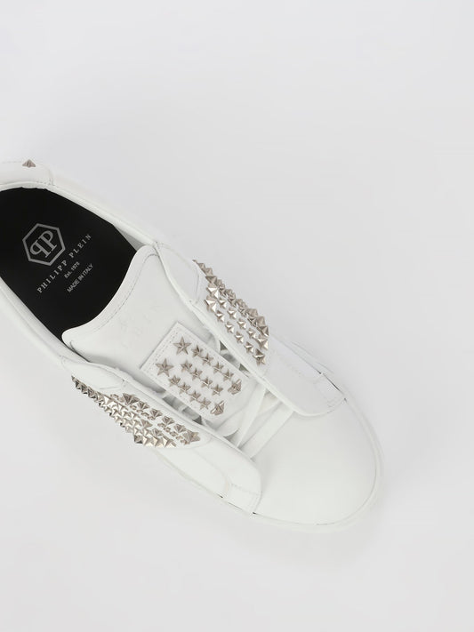 White Star Studded Slip-On Sneakers