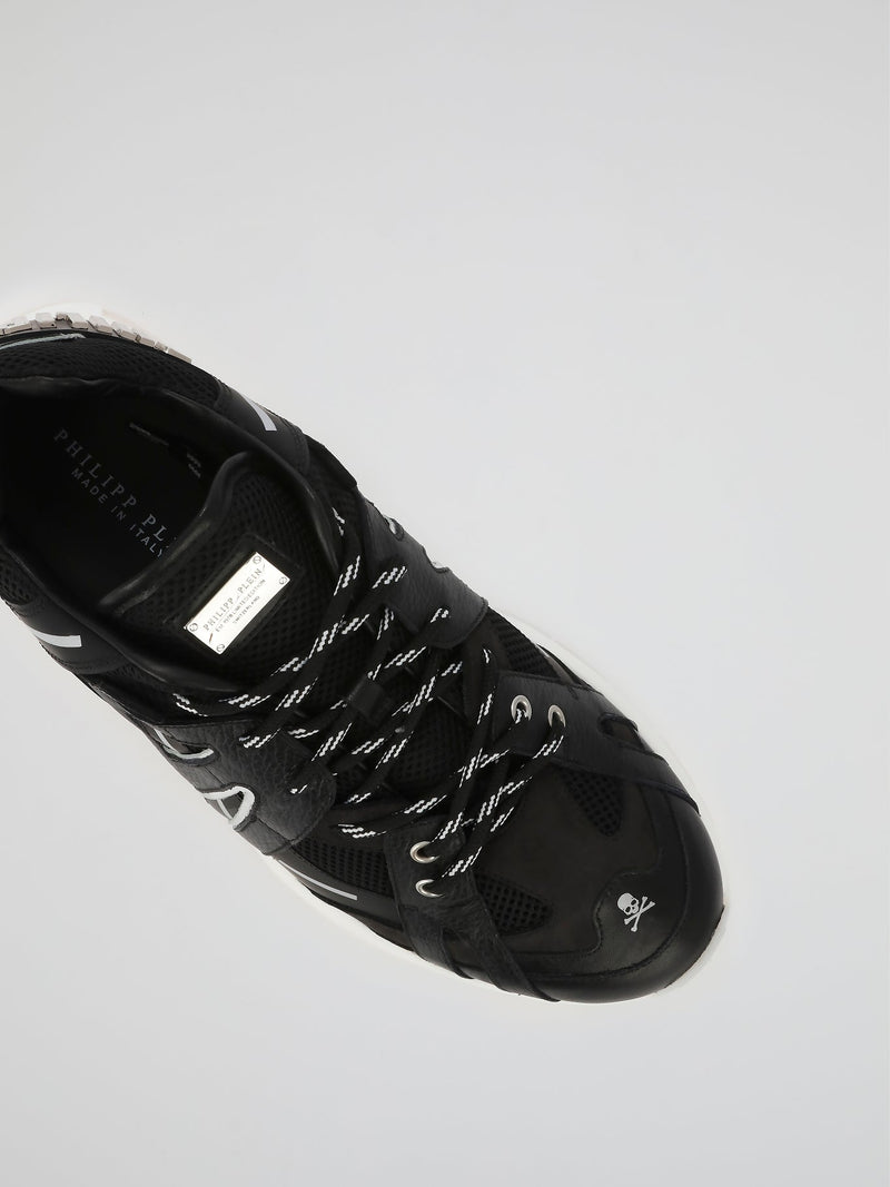 Runner Statement Black Mesh Panel Sneakers