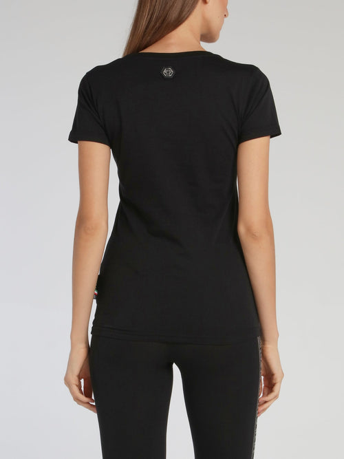 Space Plein Black Studded T-Shirt