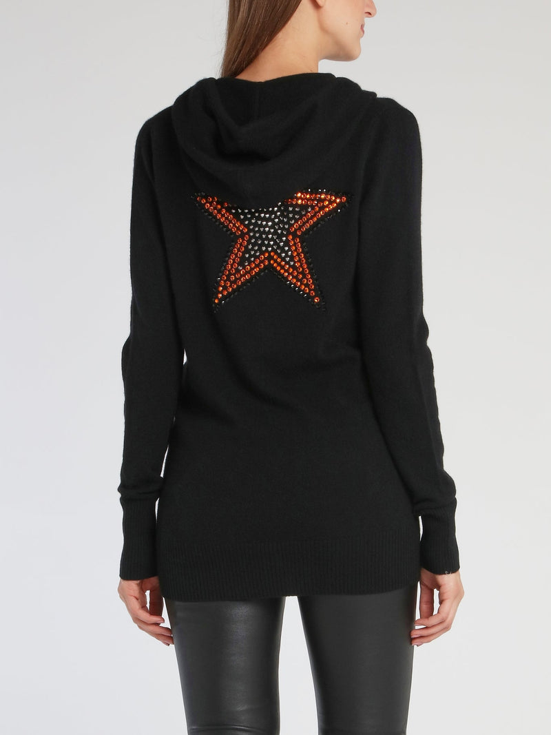 Megan Black Deep-V Sweat Top